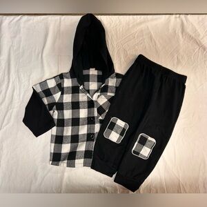 SHEIN Black and White Kids Matching Set